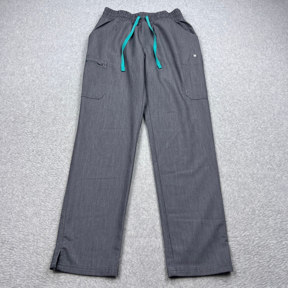 FIGS Yola High Waisted Skinny Scrub Pants Womens Small Gray Multi-Pocket Medical
